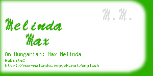 melinda max business card